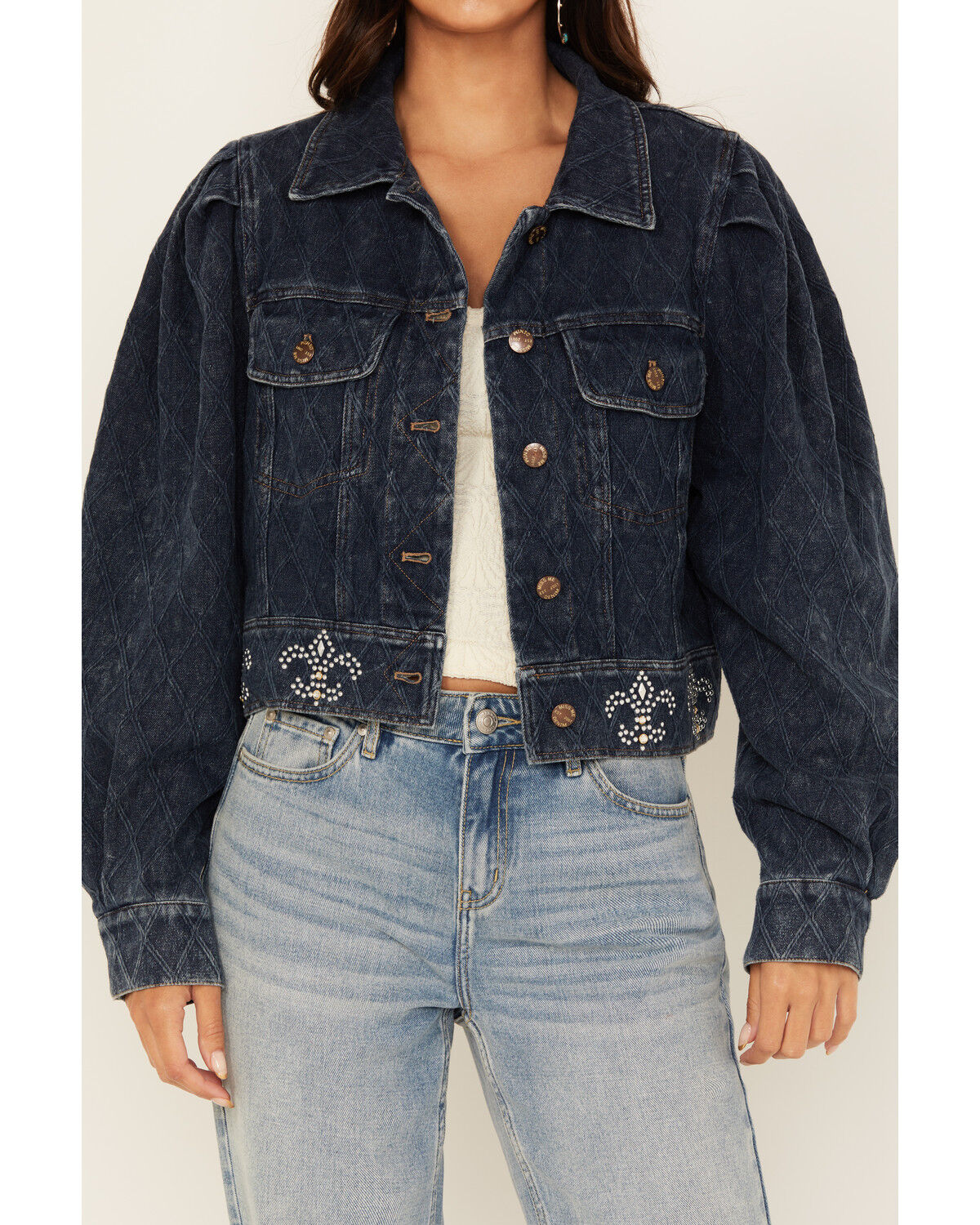 Miss Me Women's Dark Wash Denim Jacket