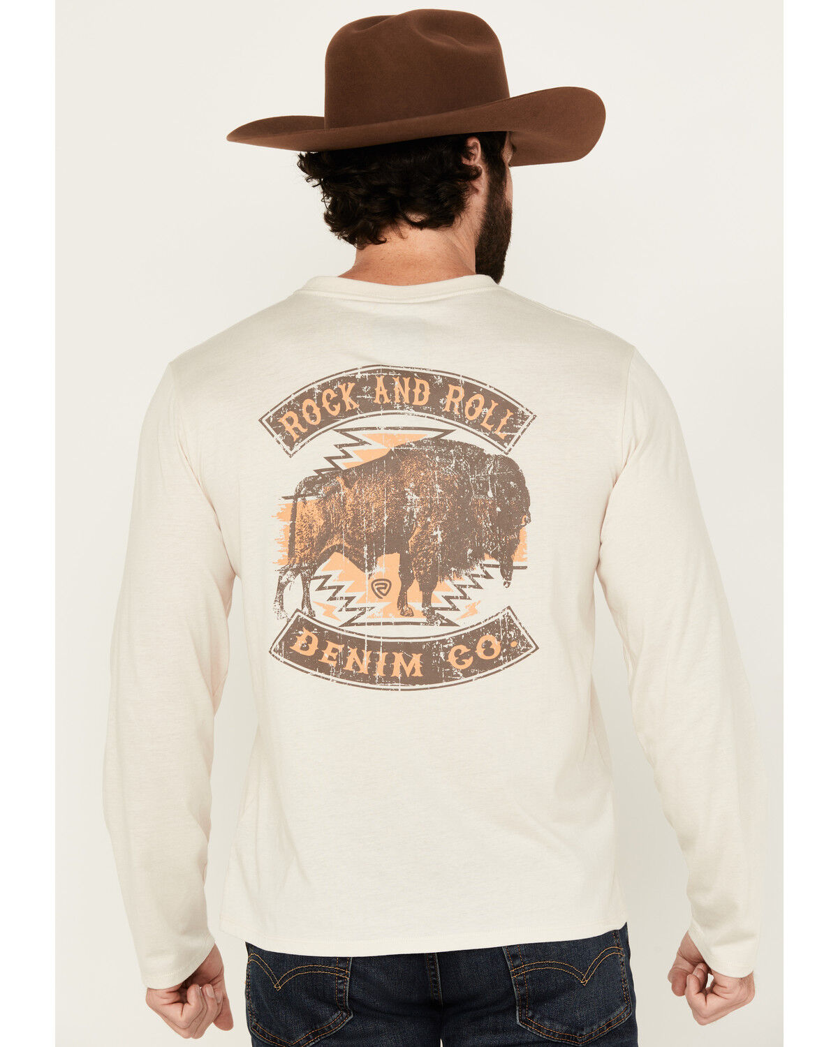 Rock & Roll Denim Men's Buffalo Long Sleeve Graphic T-Shirt