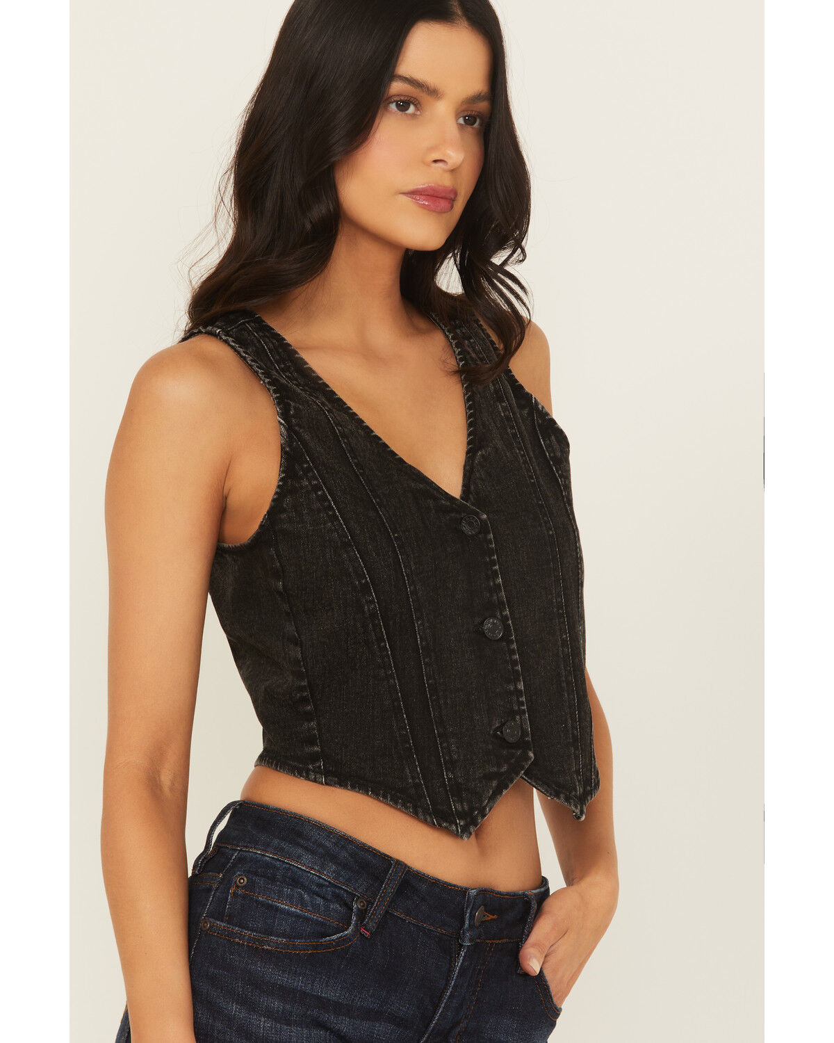 Blue B Women's Boot Barn Exclusive Denim Boot Stitch Embroidered Vest