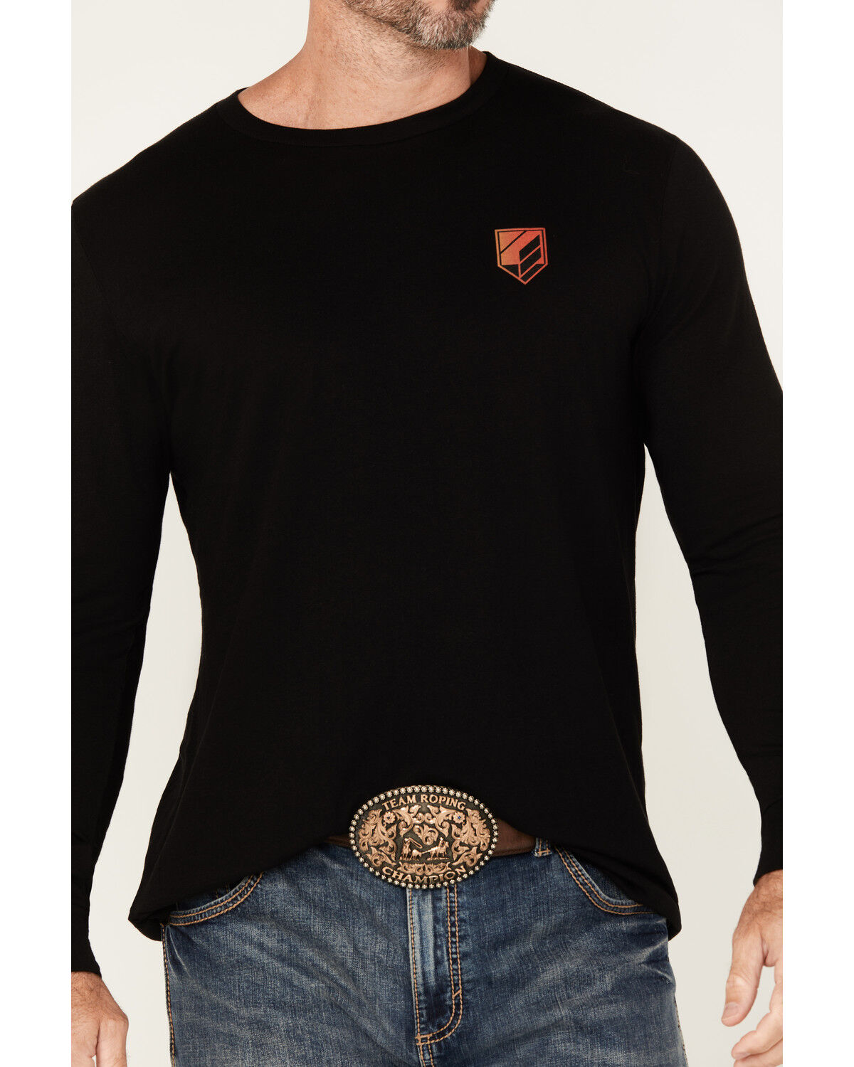 RANK 45® Men's Raw Rodeo Logo Long Sleeve Graphic T-Shirt