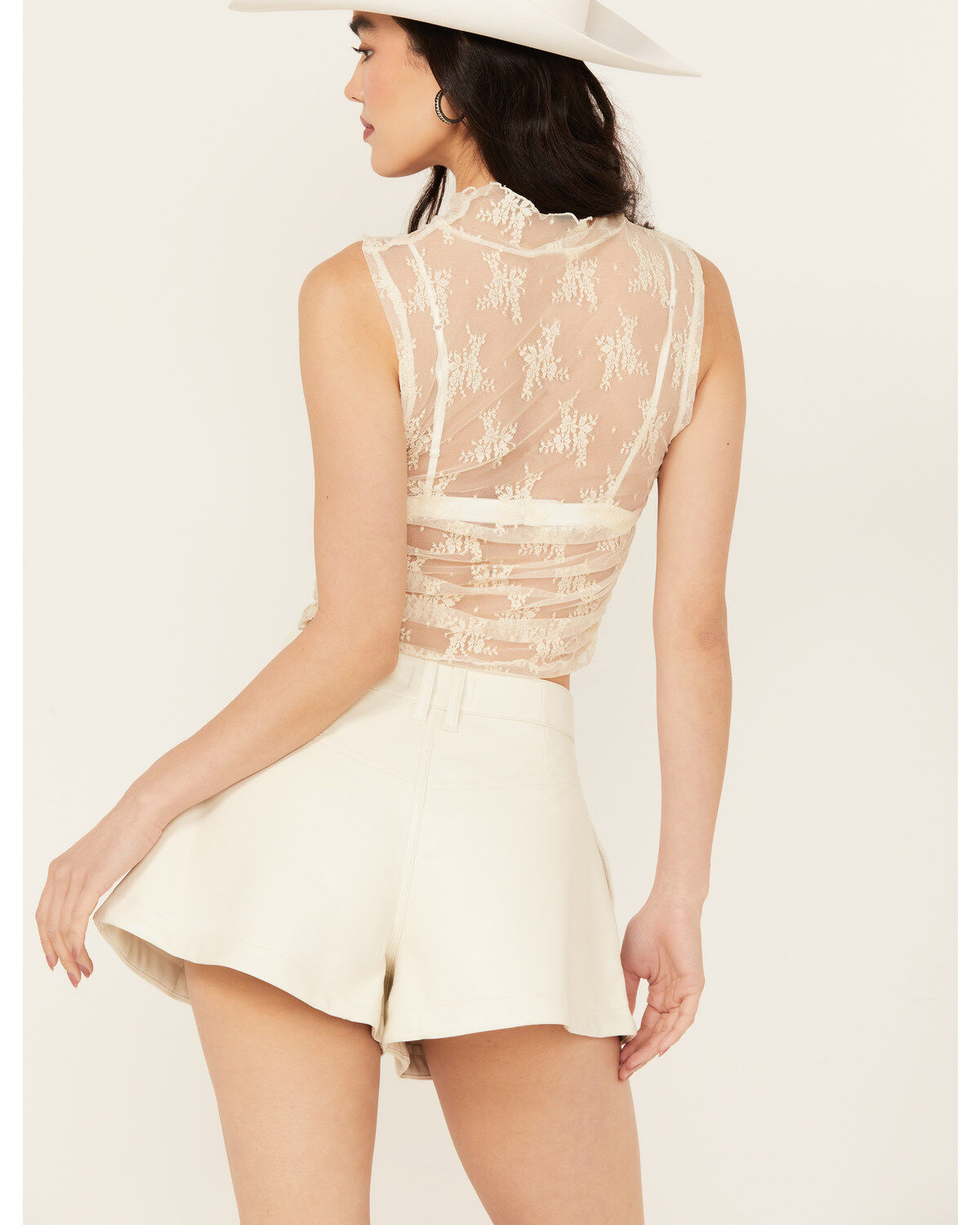 Free People Women's Mesh Floral Muscle Tank