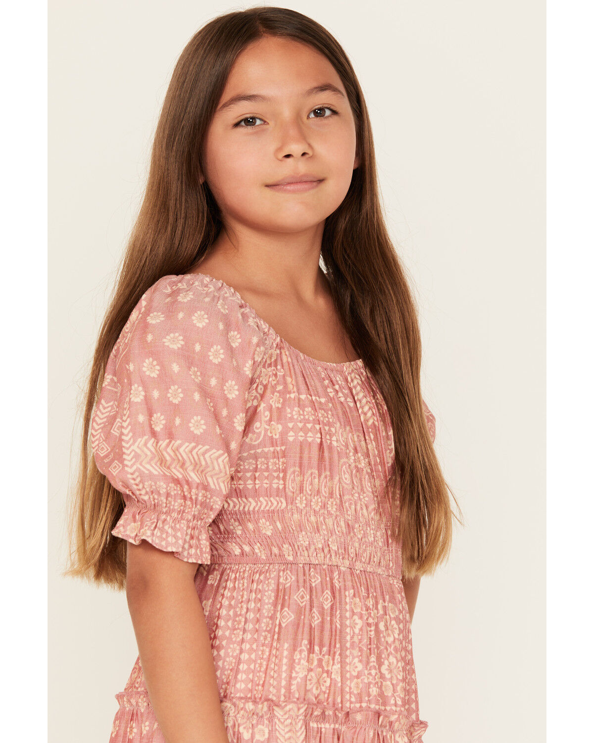 Trixxi Girls' Printed Quarter Sleeve Mini Dress