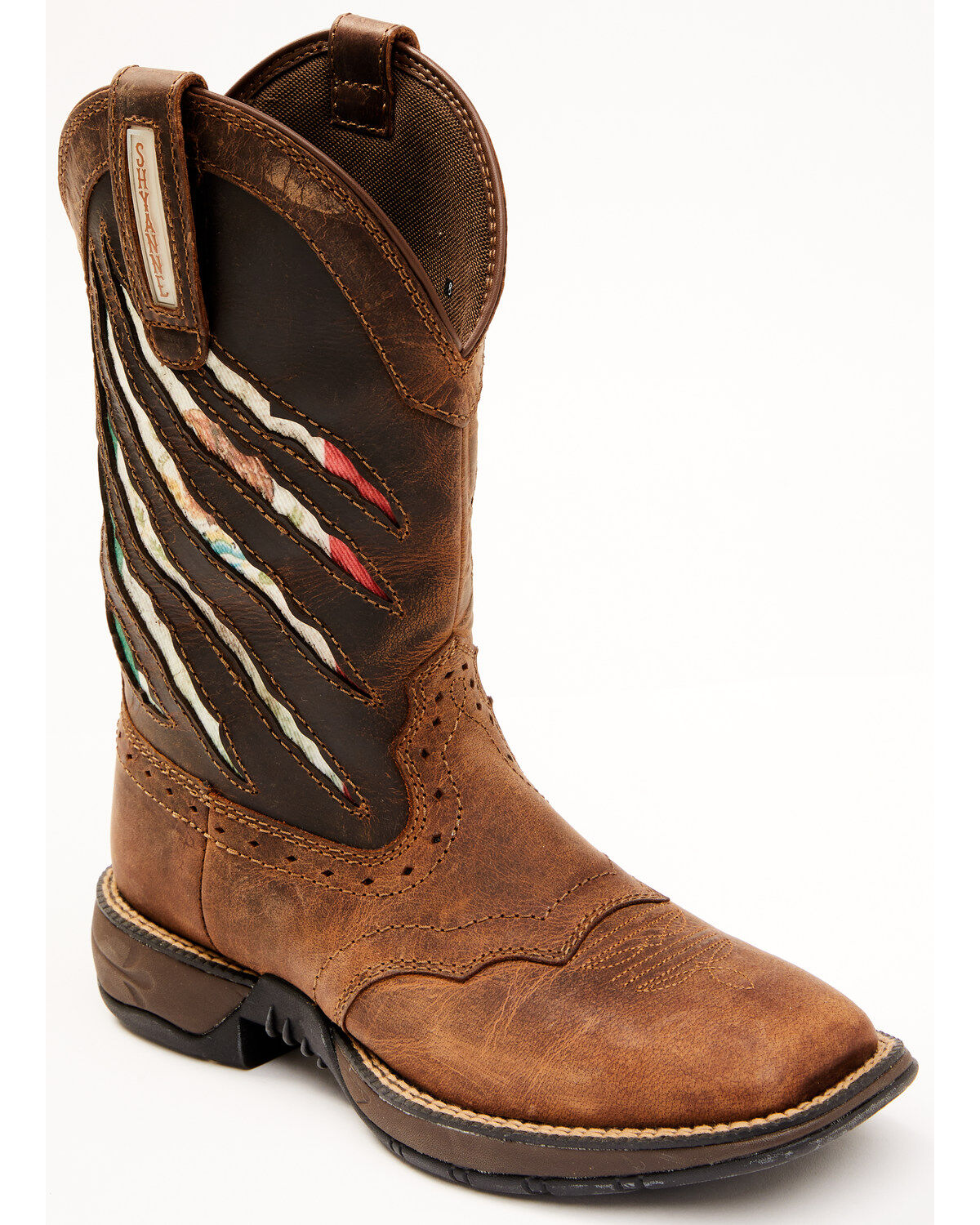 RANK 45® Women's Xero Gravity Lite Mexican Flag Western Performance Boots - Broad Square Toe
