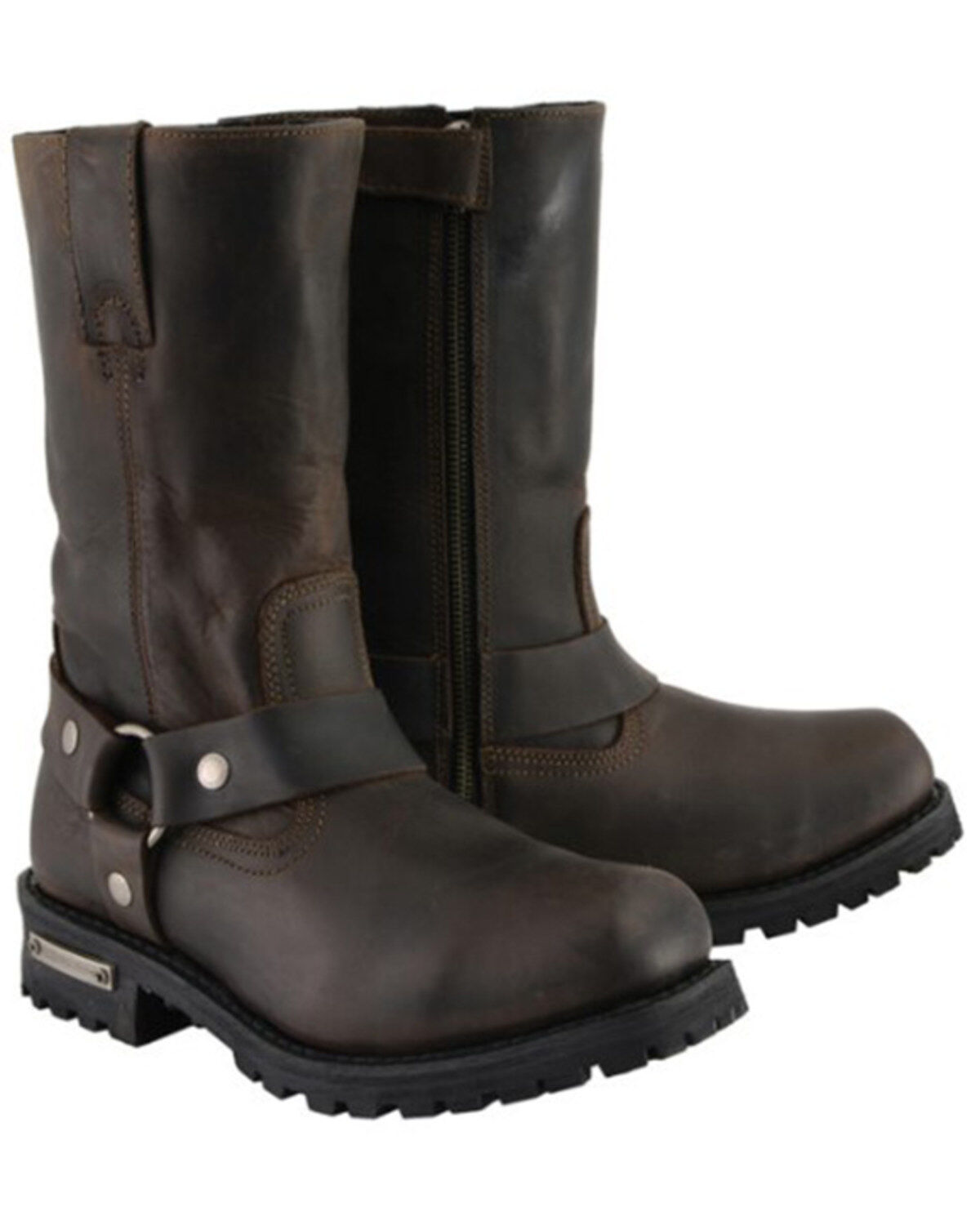 Milwaukee Leather Men's 11" Harness Motorcycle Boots - Square Toe