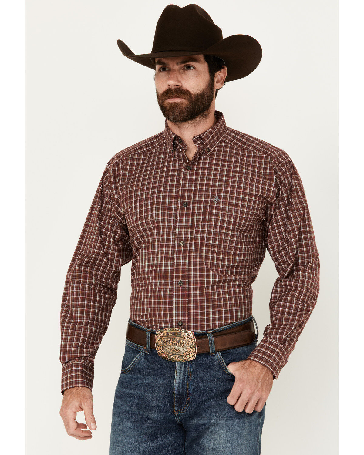 Ariat Men's Nicco Plaid Print Long Sleeve Button-Down Performance Shirt - Tall