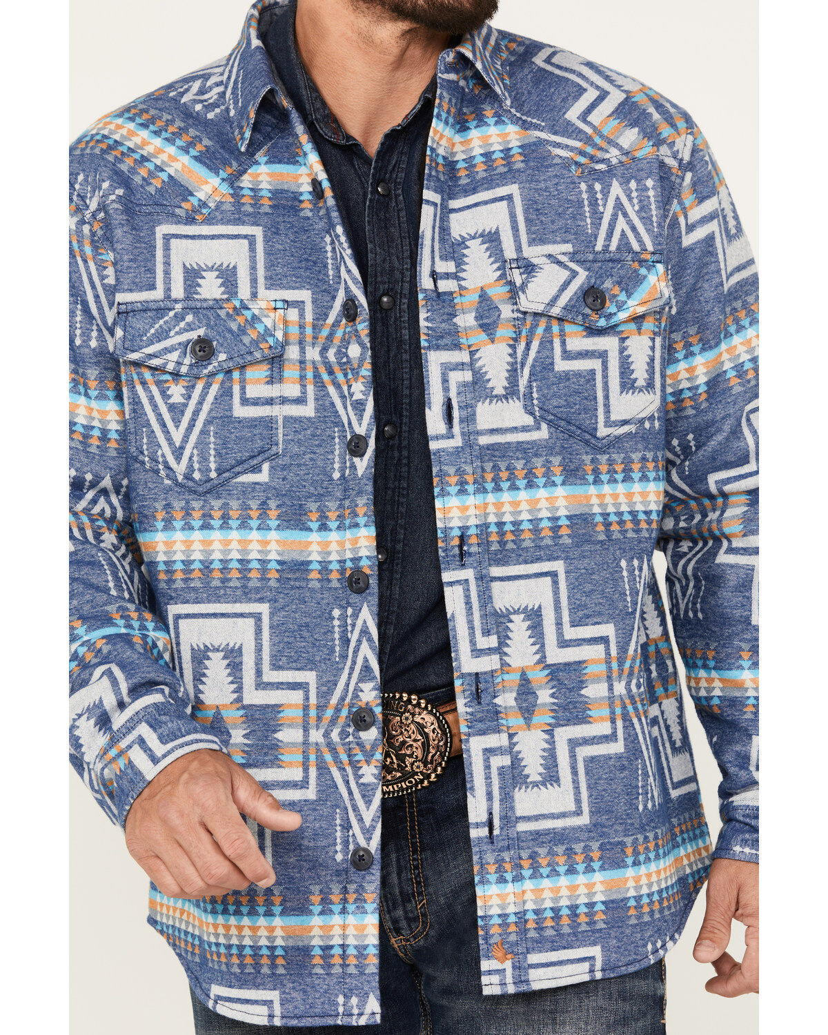 Cody James Men's Southwestern Print Rider Shirt Jacket