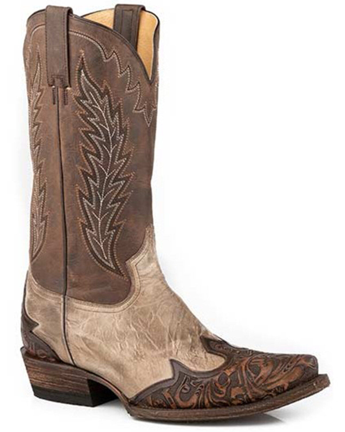 Stetson Men's Handtooled Blaze Western Boots - Snip Toe