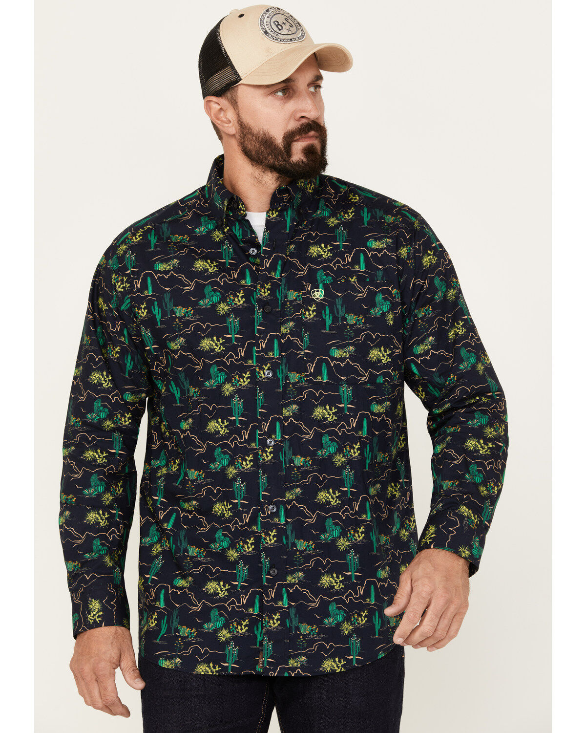 Ariat Men's Beckett All-Over Desert Print Button-Down Western Shirt