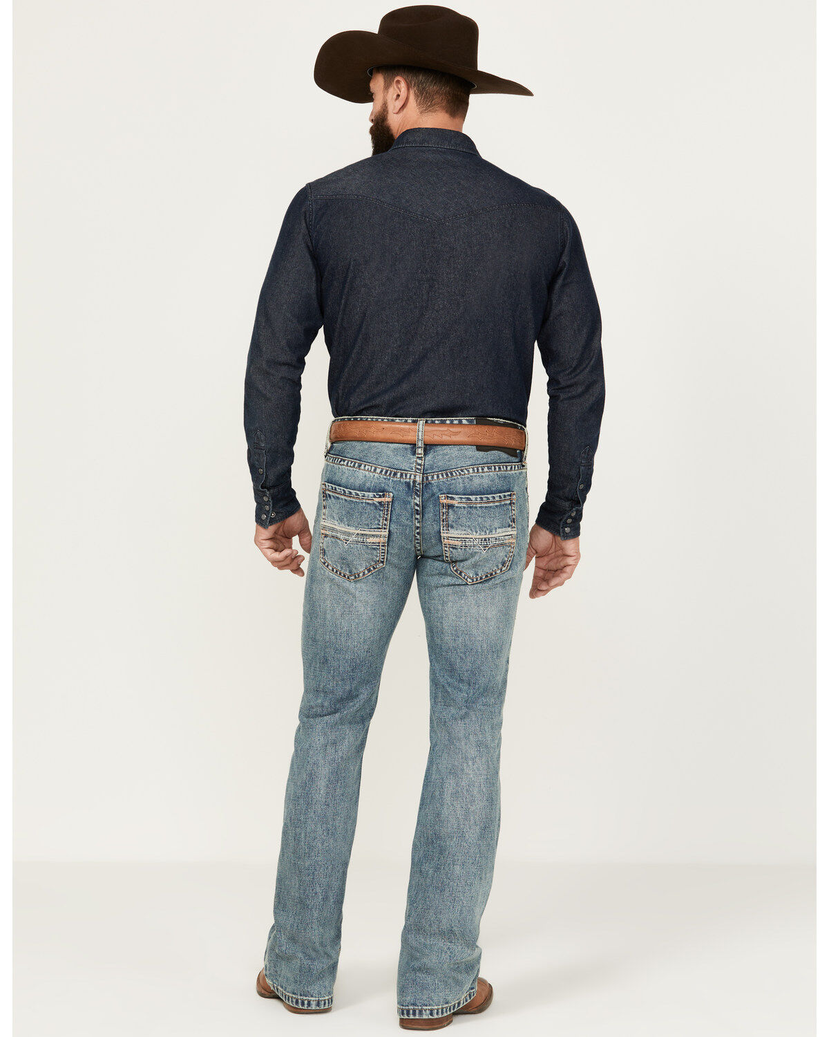 Rock & Roll Denim Men's Pistol Medium Vintage Wash Bootcut Rigid Denim Jeans