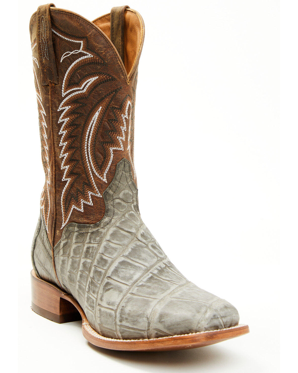 El Dorado Men's Exotic American Alligator Western Boots - Broad Square Toe