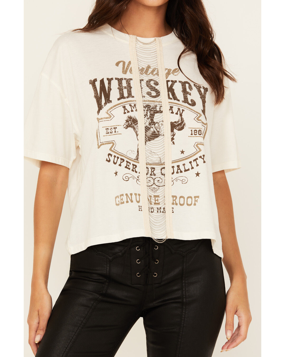 Shyanne Women's Chain Front Whiskey Short Sleeve Graphic Tee