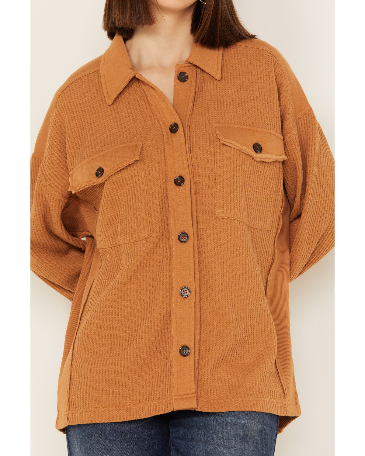 Cleo + Wolf Women's Oversized Knit Button Up Shirt