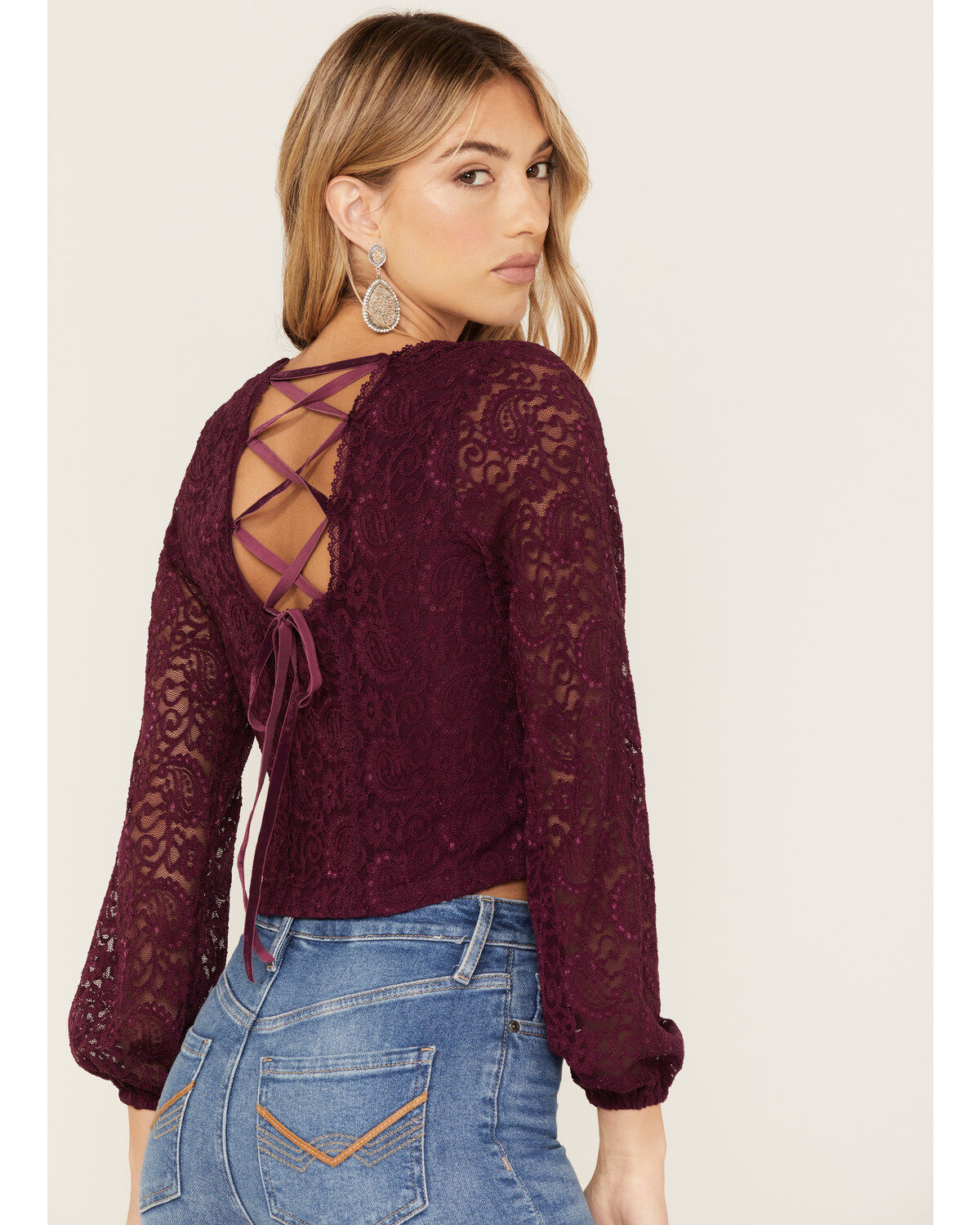 Idyllwind Women's Date Night Floral Lace Crop Top