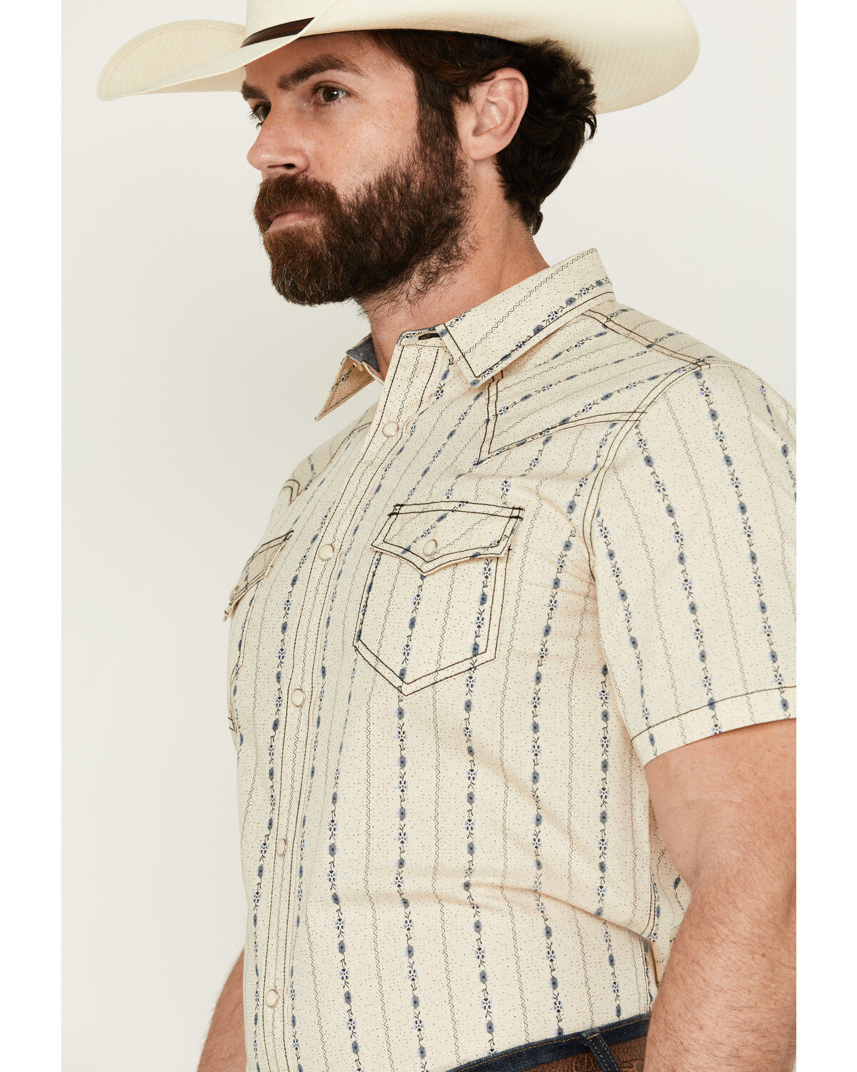 Cody James Men's Snake Den Striped Short Sleeve Snap Western Shirt