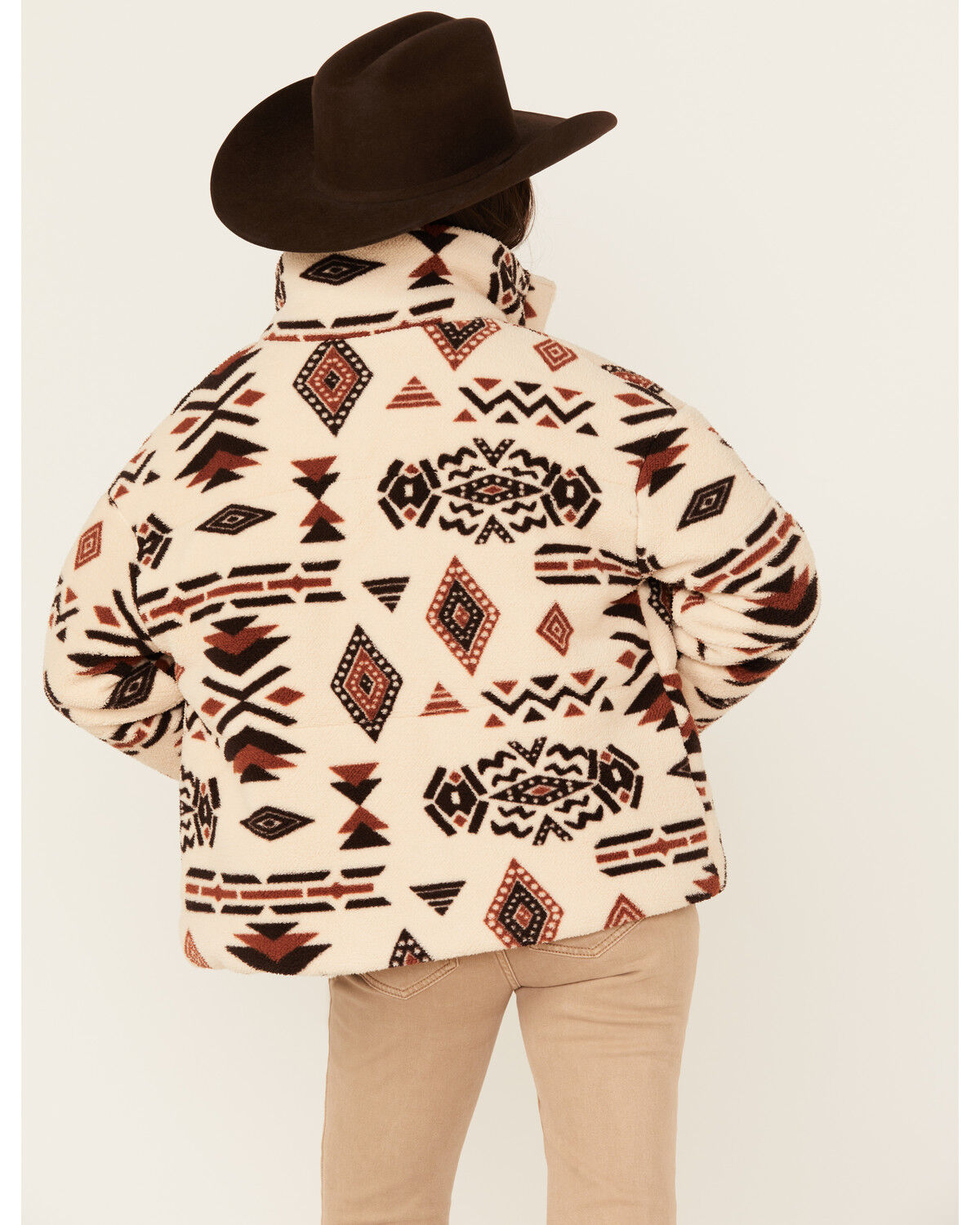 Miss Me Women's Southwestern Print Sherpa Jacket