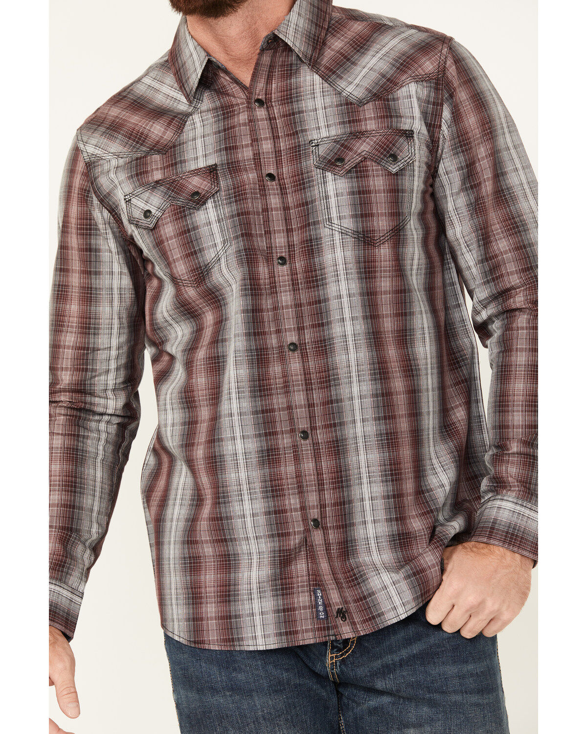Moonshine Spirit Men's Ricochet Plaid Print Long Sleeve Snap Western Shirt