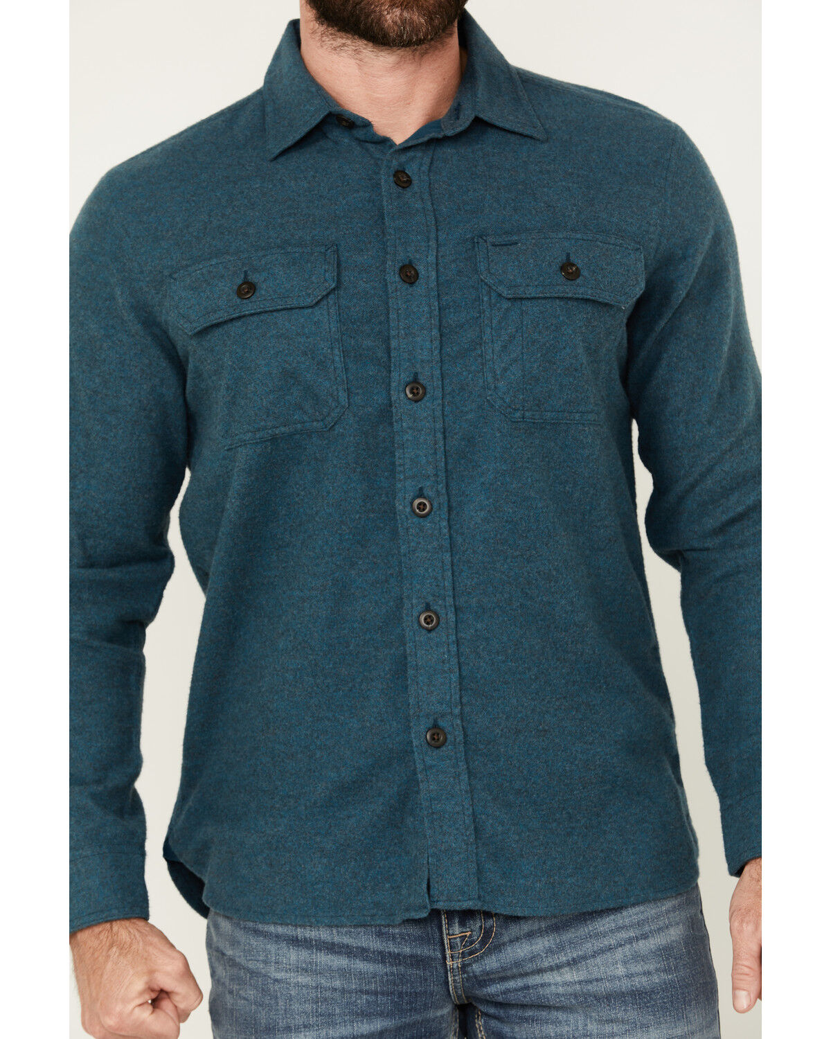 Pendleton Men's Burnside Solid Long Sleeve Button-Down Flannel Shirt