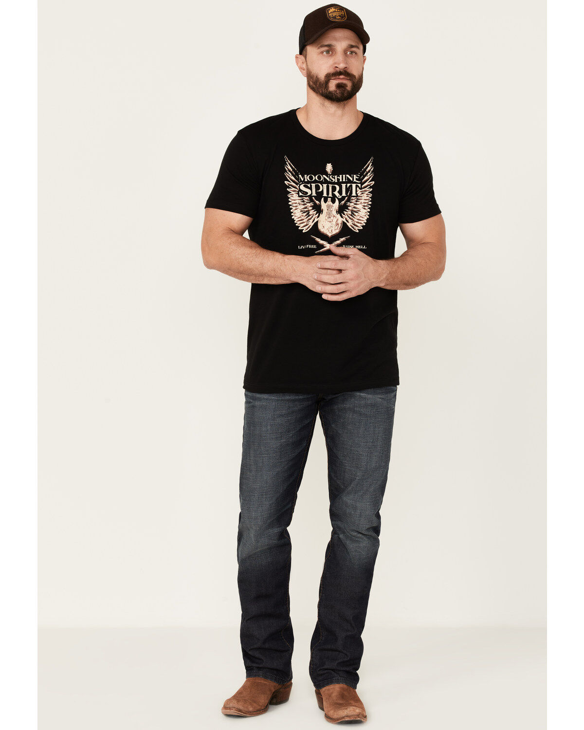 Moonshine Spirit Men's Guitar Wings Graphic Short Sleeve T-Shirt