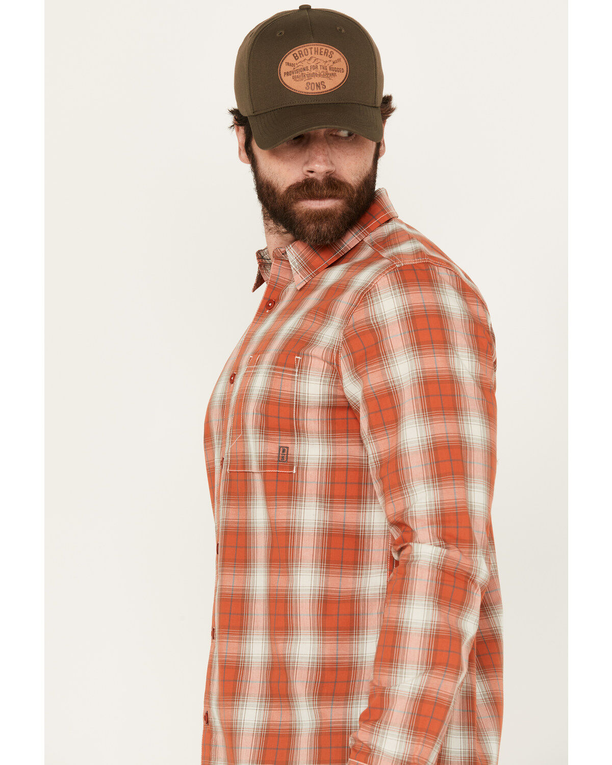 Brothers and Sons Men's Houston Plaid Print Long Sleeve Button Down Western Shirt