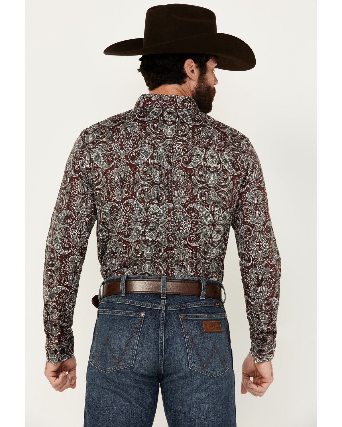 Cody James Men's Showcase Paisley Print Long Sleeve Button-Down Stretch Western Shirt