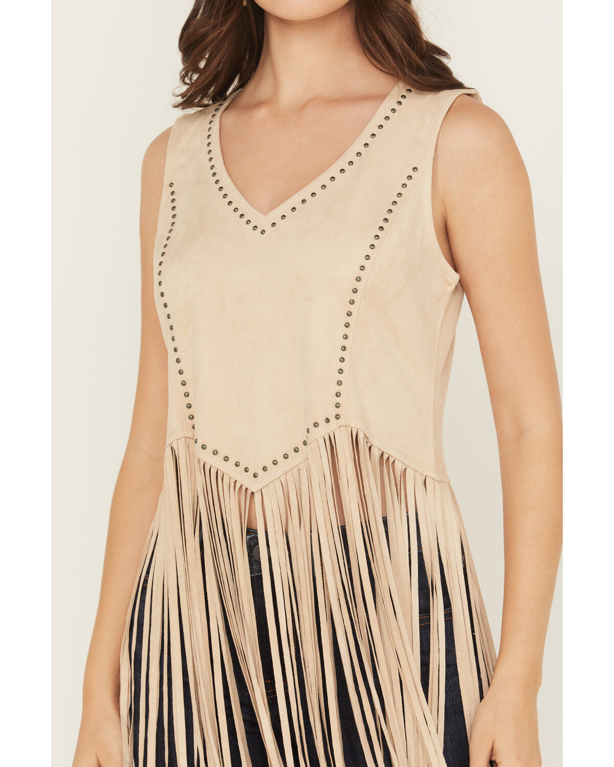 Idyllwind Women's Monticello Fringe Faux Suede Studded Tank