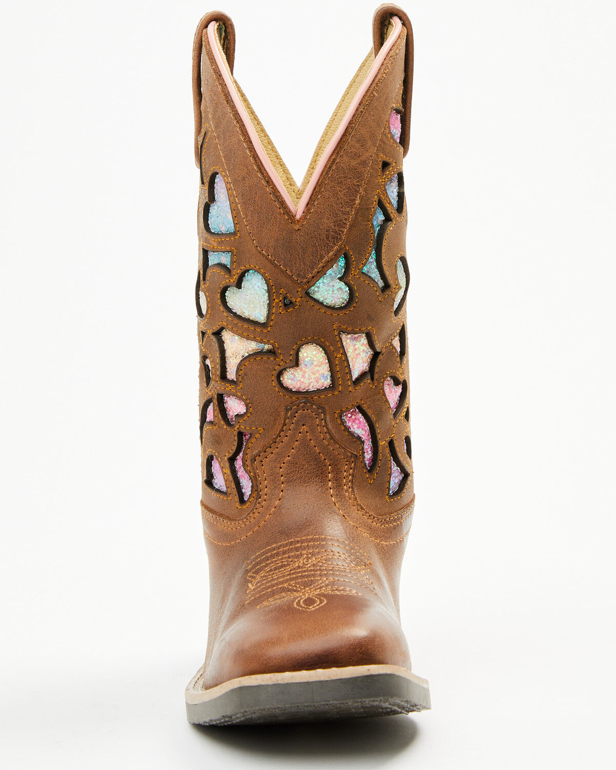 Shyanne Girls' Mi Amor Glitter Inlay Western Boots - Broad Square Toe
