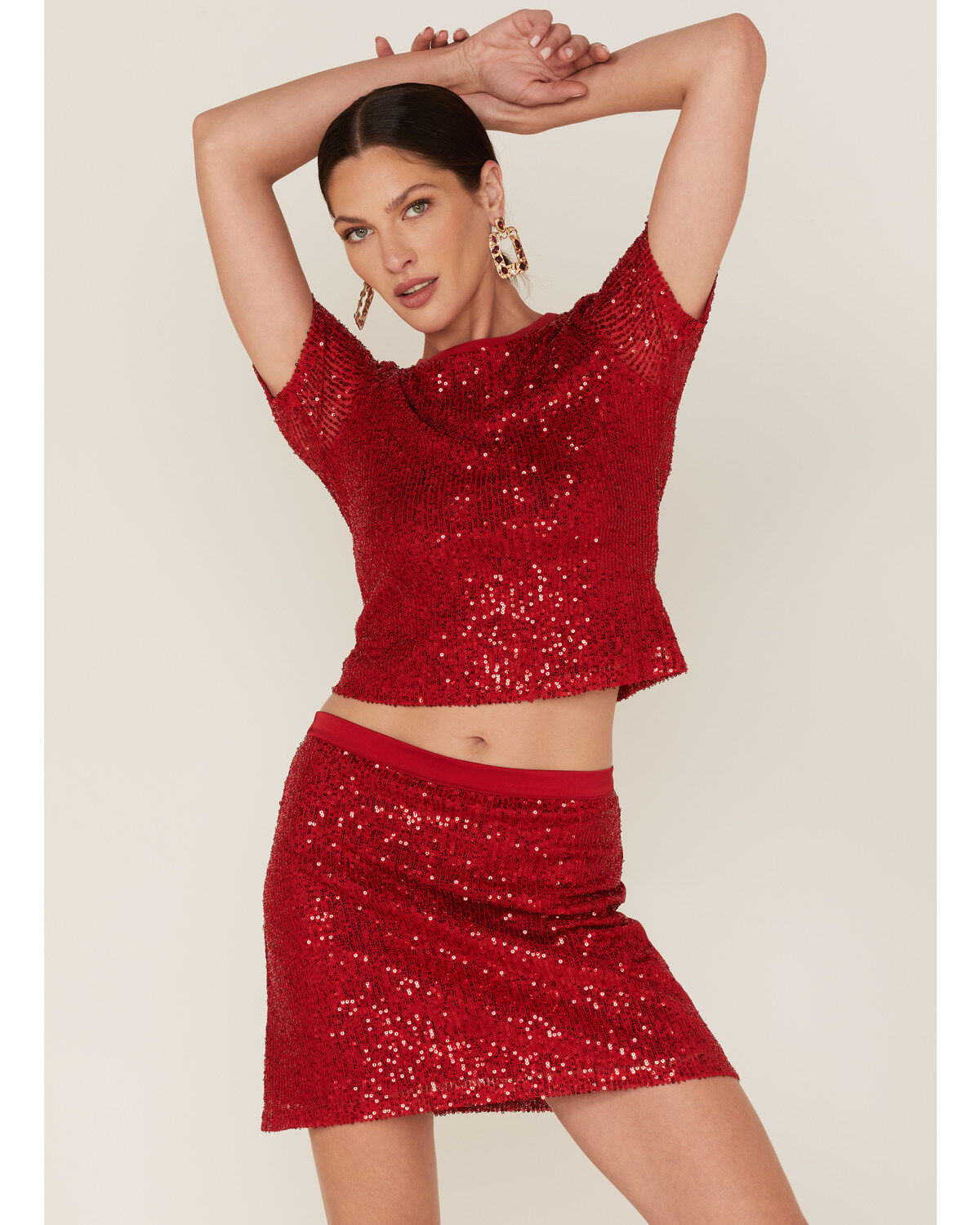 Band of the Free Women's The Lovers Sequin Short Sleeve Top