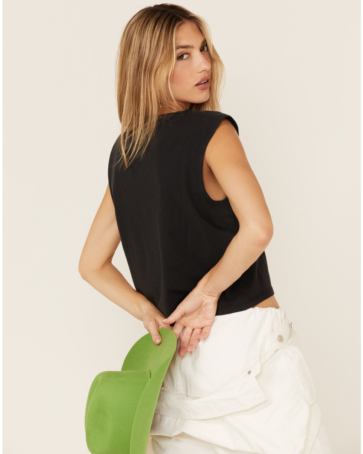 Wrangler X Fender Women's Album Cover Graphic Cropped Tank Top