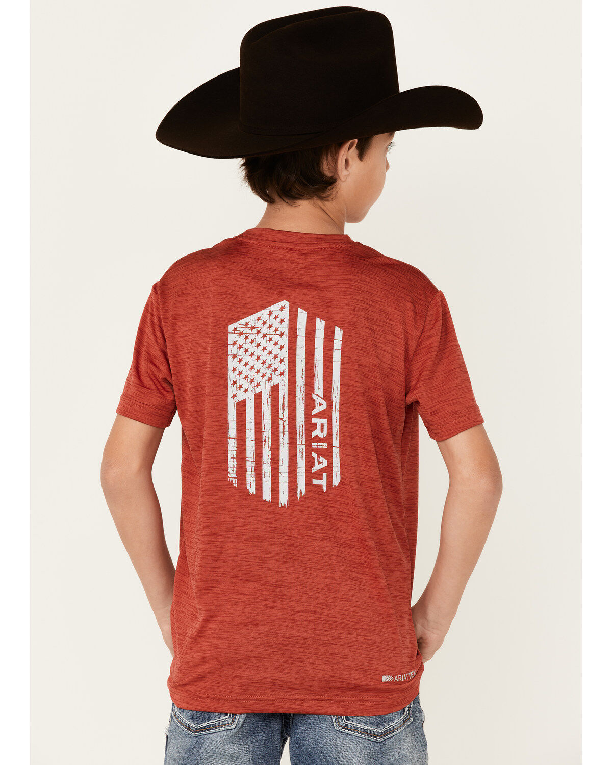Ariat Boys' Charger Vertical Flag Graphic Short Sleeve T-Shirt