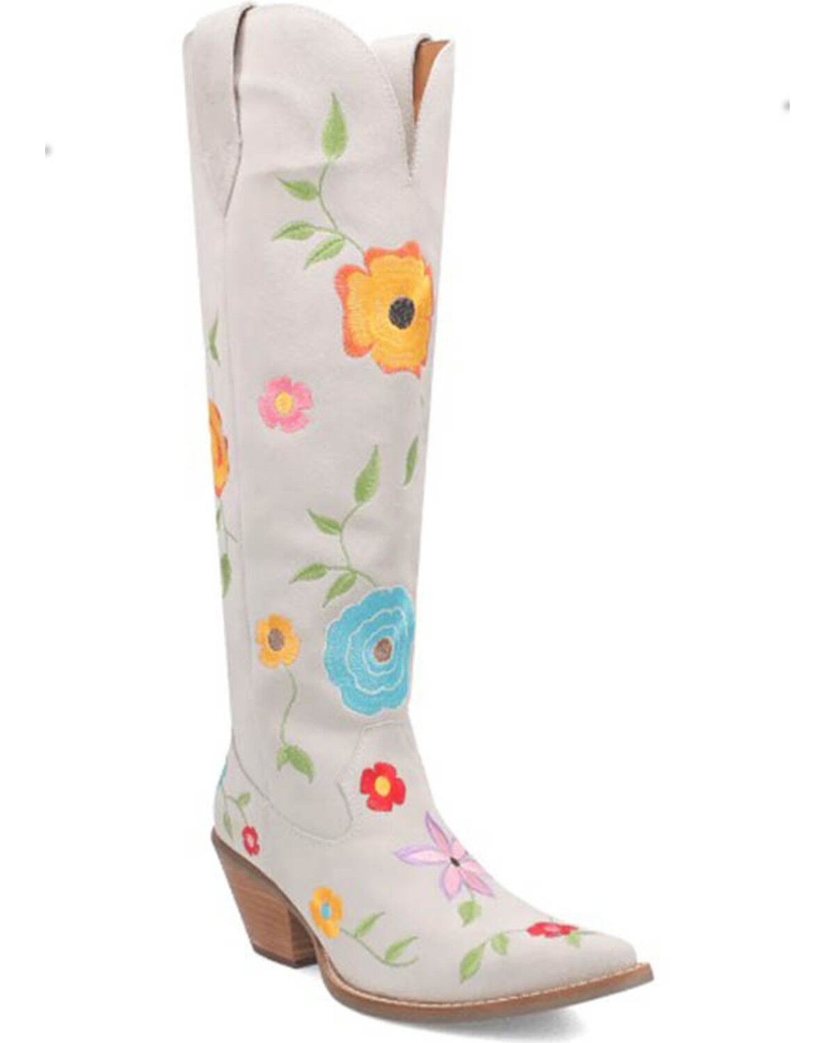 Dingo Women's Flower Power Suede Tall Western Boots - Snip Toe
