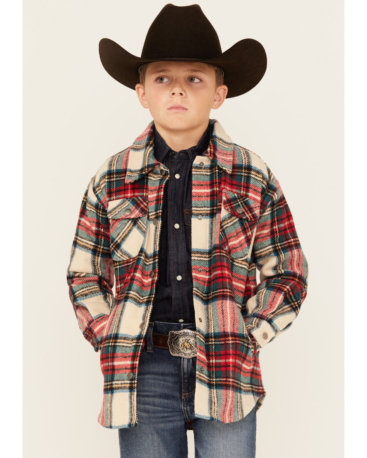 Fornia Boys' Winter Tartan Shirt Jacket