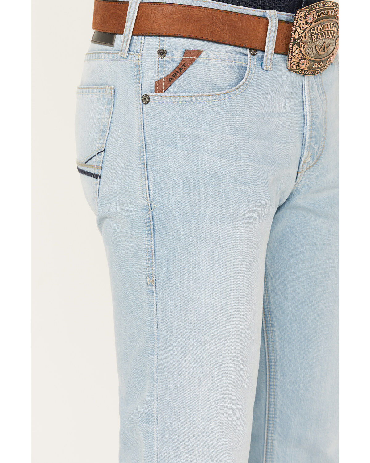 Ariat Men's M7 Zuma Toro Super Light Wash Slim Straight Rigid Denim Jeans