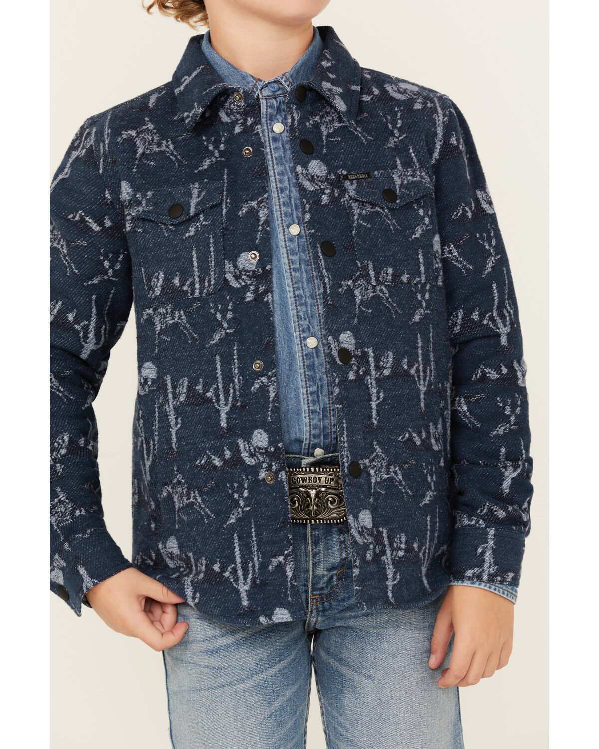 Rock & Roll Denim Boys' Cactus Print Shacket