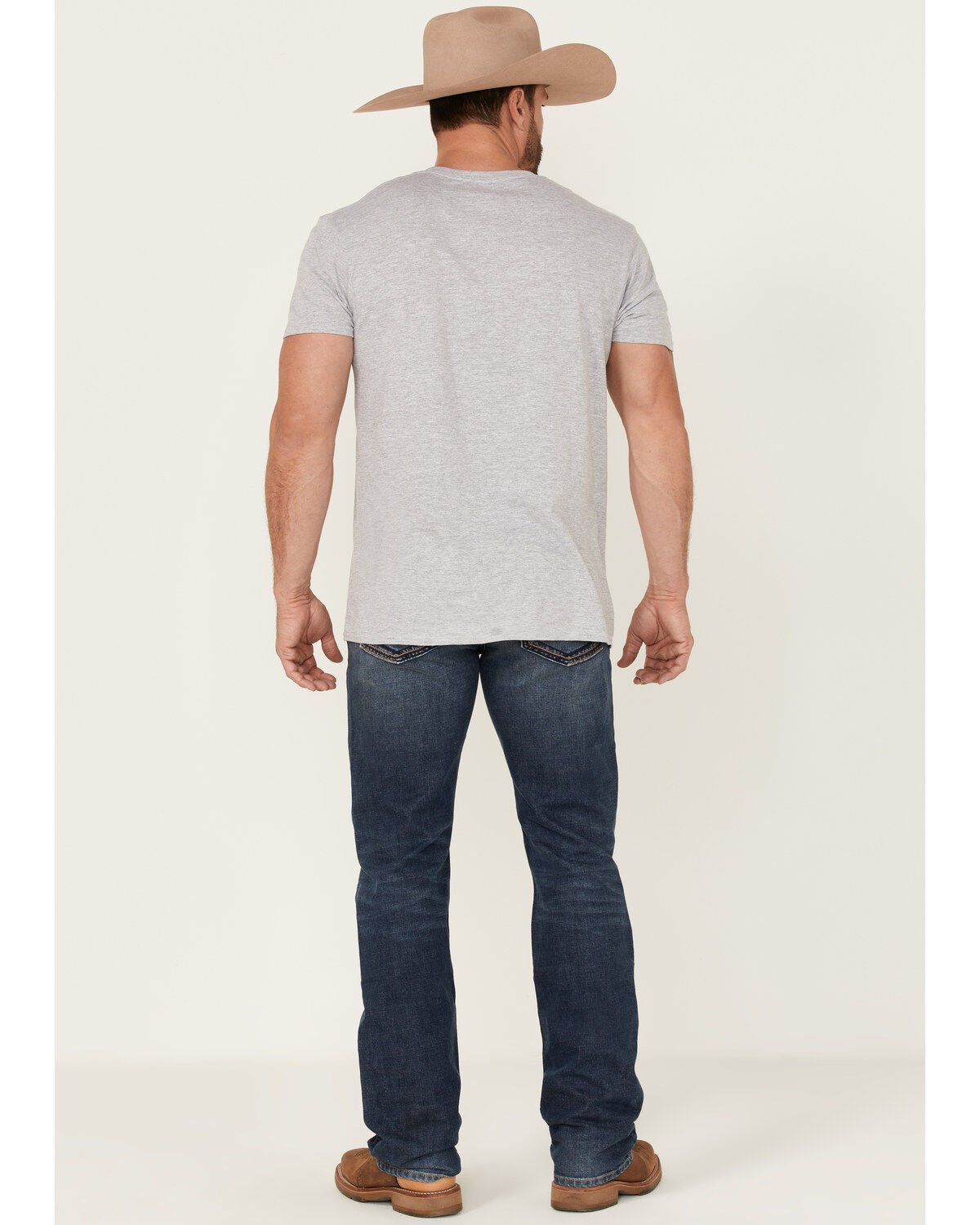 Moonshine Spirit Men's Corral Dust Medium Dark Wash Stretch Slim Straight Jeans