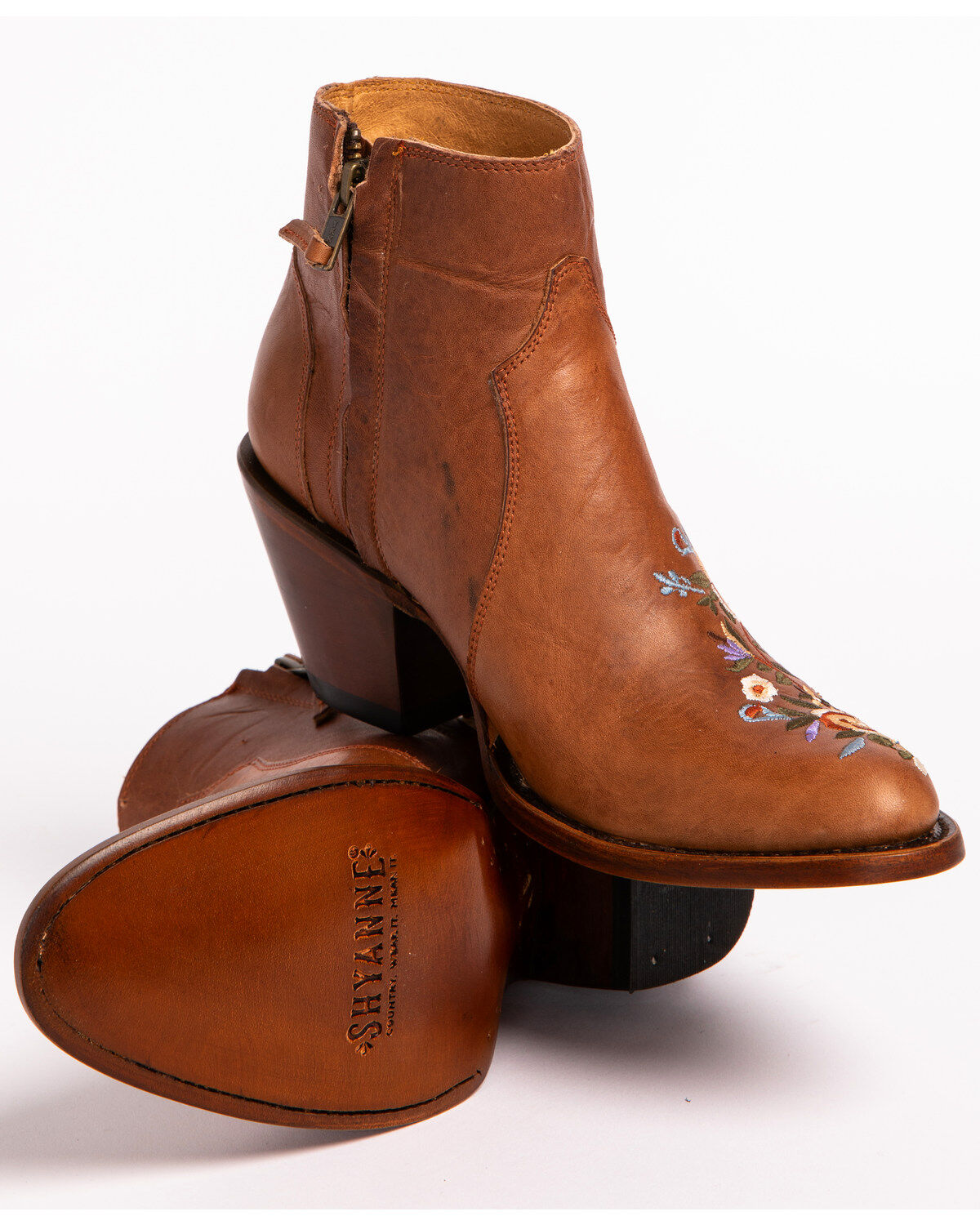 Shyanne Women's Millie Floral Embroidered Booties - Round Toe