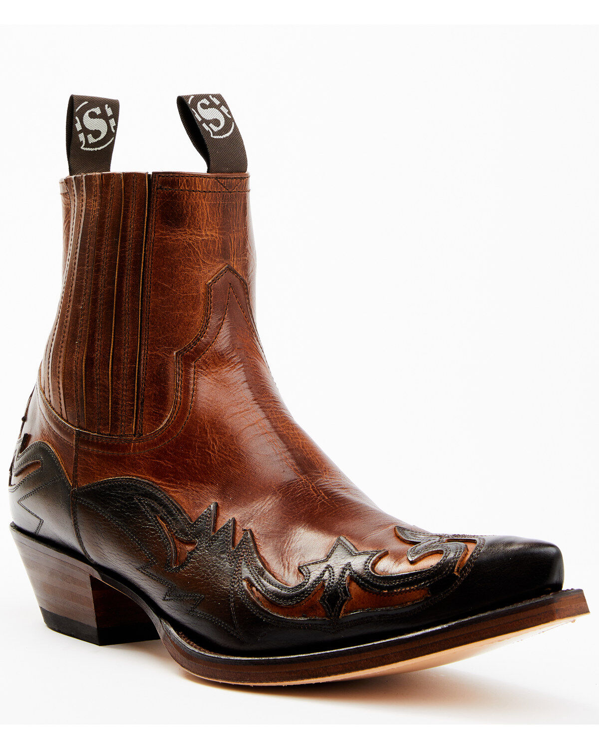 Sendra Men's Cuervo Finger Gore Pull On Western Booties - Snip Toe