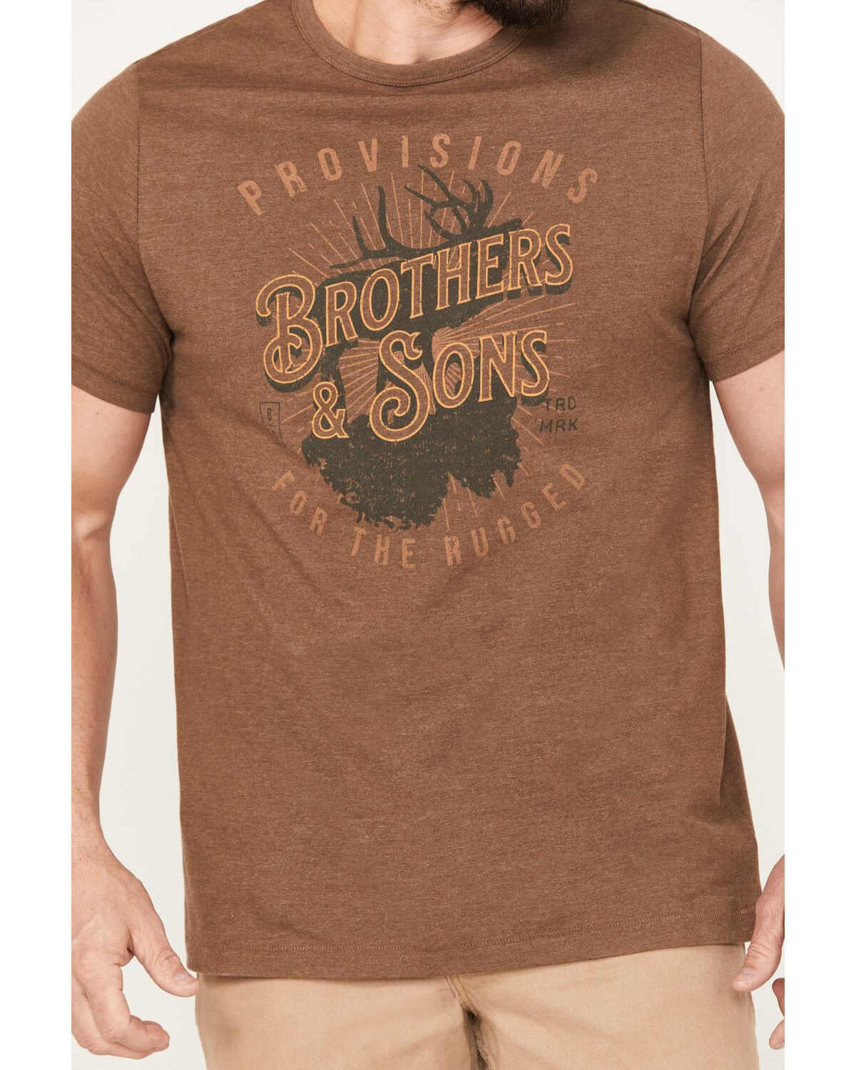 Brothers and Sons Men's Elk Label Short Sleeve Graphic T-Shirt
