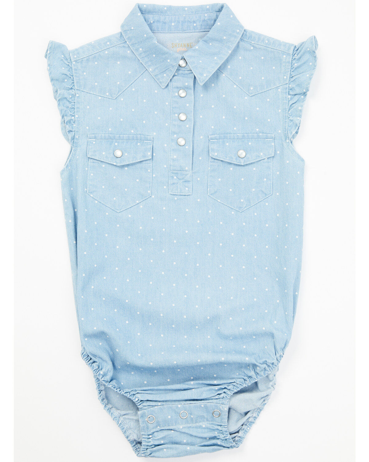 Shyanne Infant Girls' Chambray Flutter Western Onesie