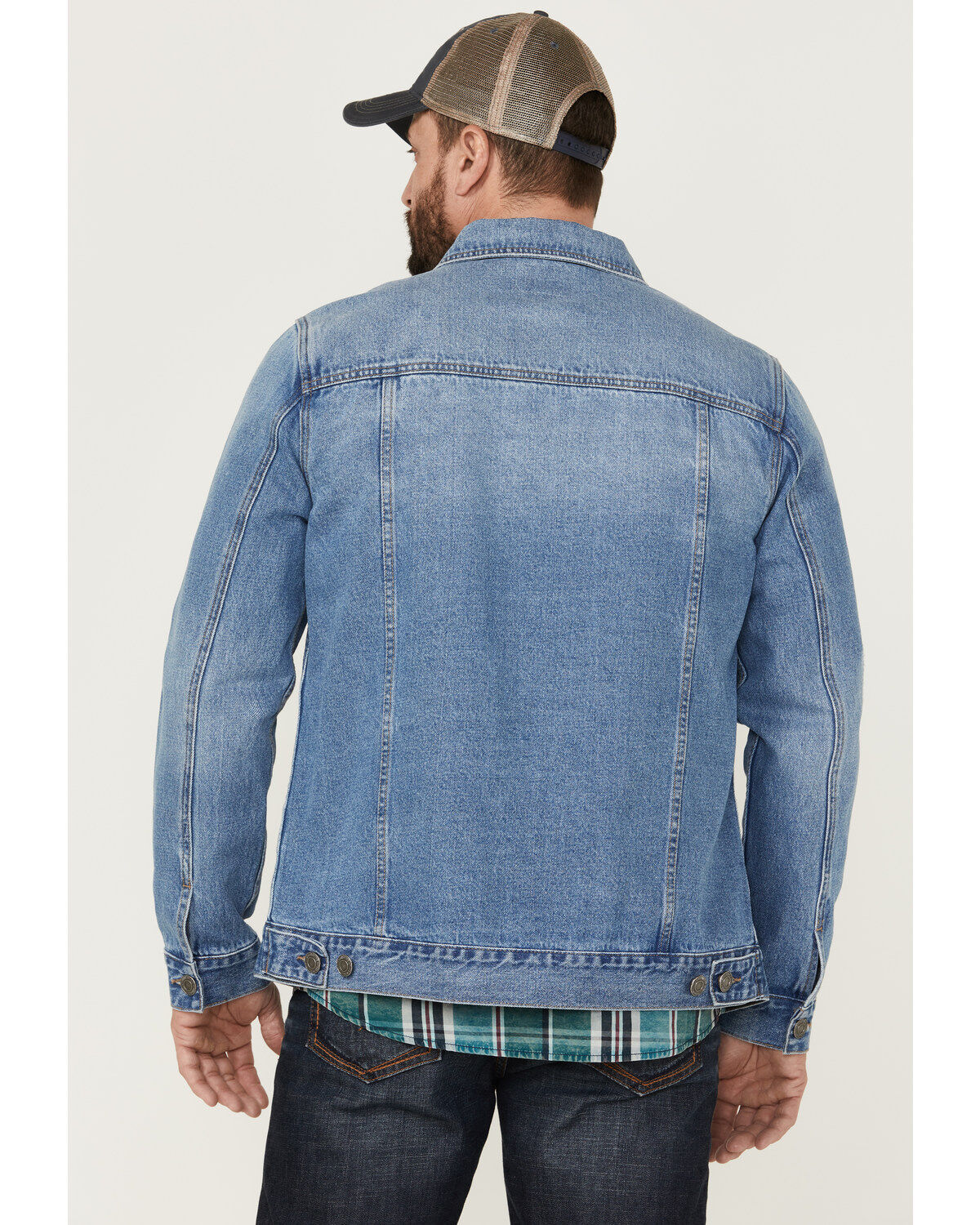 Moonshine Spirit Men's Button-Down Unlined Denim Trucker Jacket