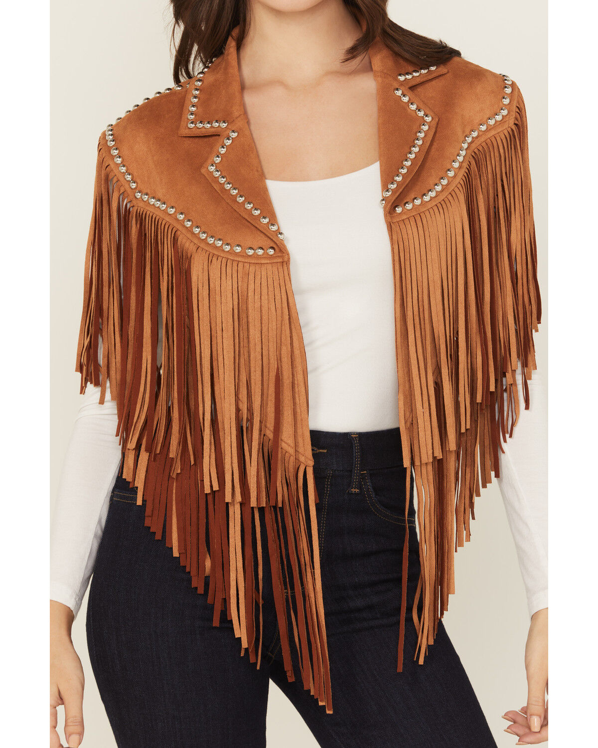 Saints & Hearts Women's Faux Suede Studded Cape