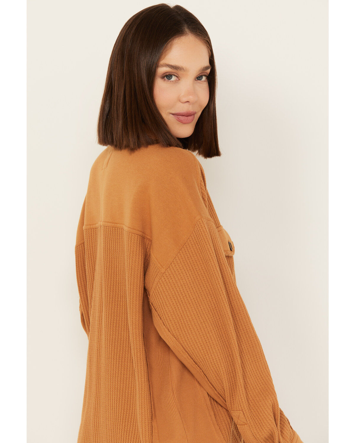 Cleo + Wolf Women's Oversized Knit Button Up Shirt