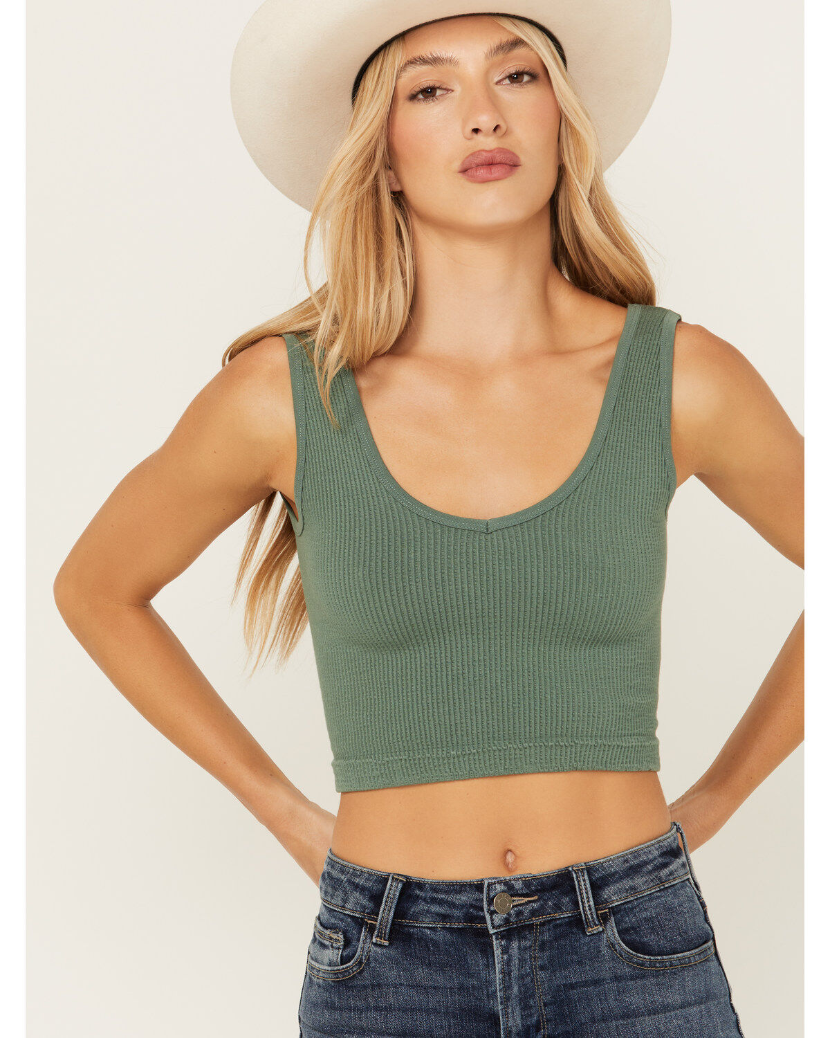 By Together Women's Seamless V Neck Tank Top