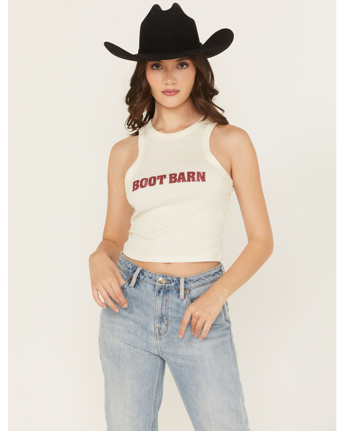 Boot Barn Women's Rhinestone Logo Racerback Tank