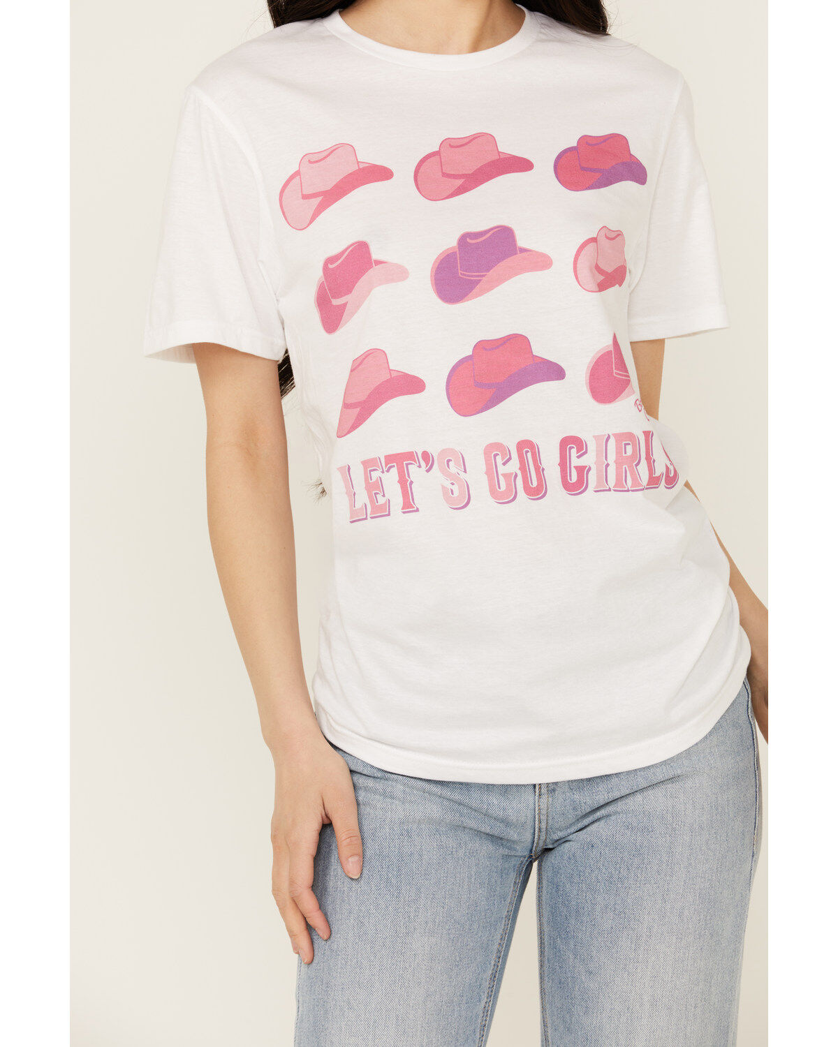Bohemian Cowgirl Women's Let's Go Girls Short Sleeve Cropped Graphic Tee