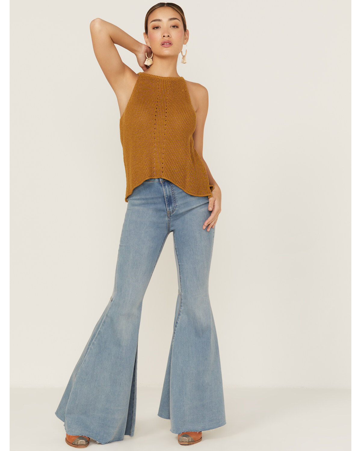 Panhandle Women's Halter Sweater Knit Tank