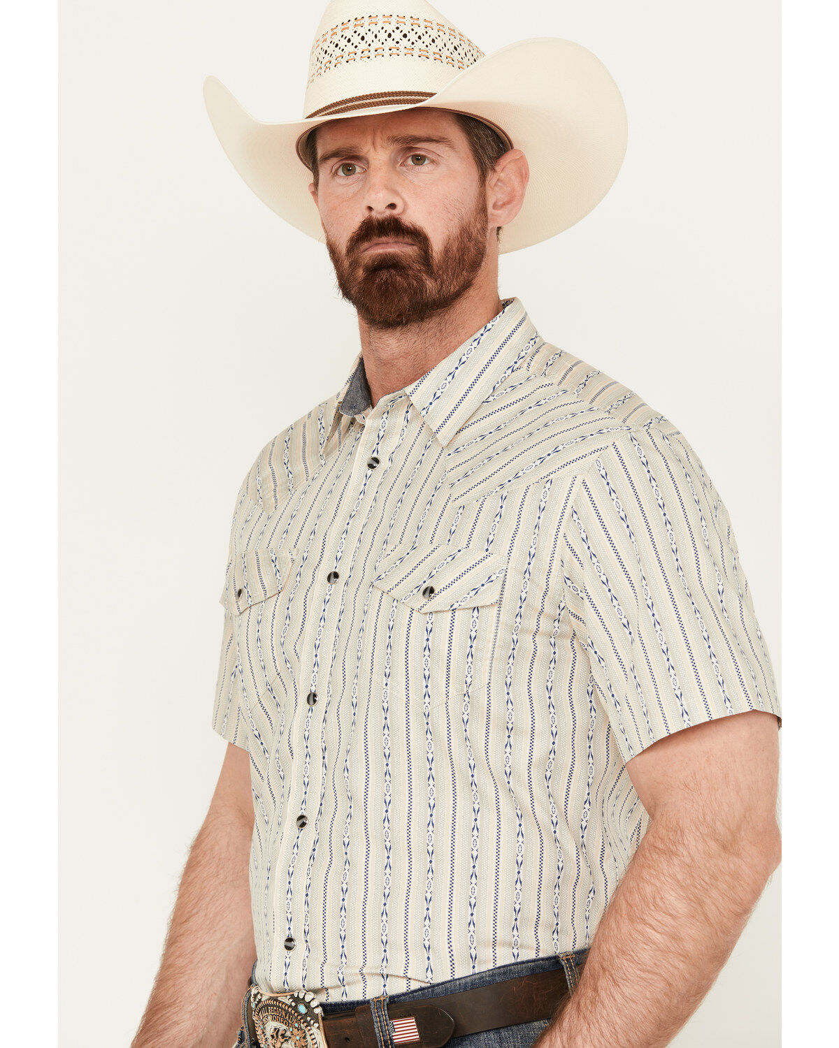 Cody James Men's Maya Striped Short Sleeve Western Snap Shirt