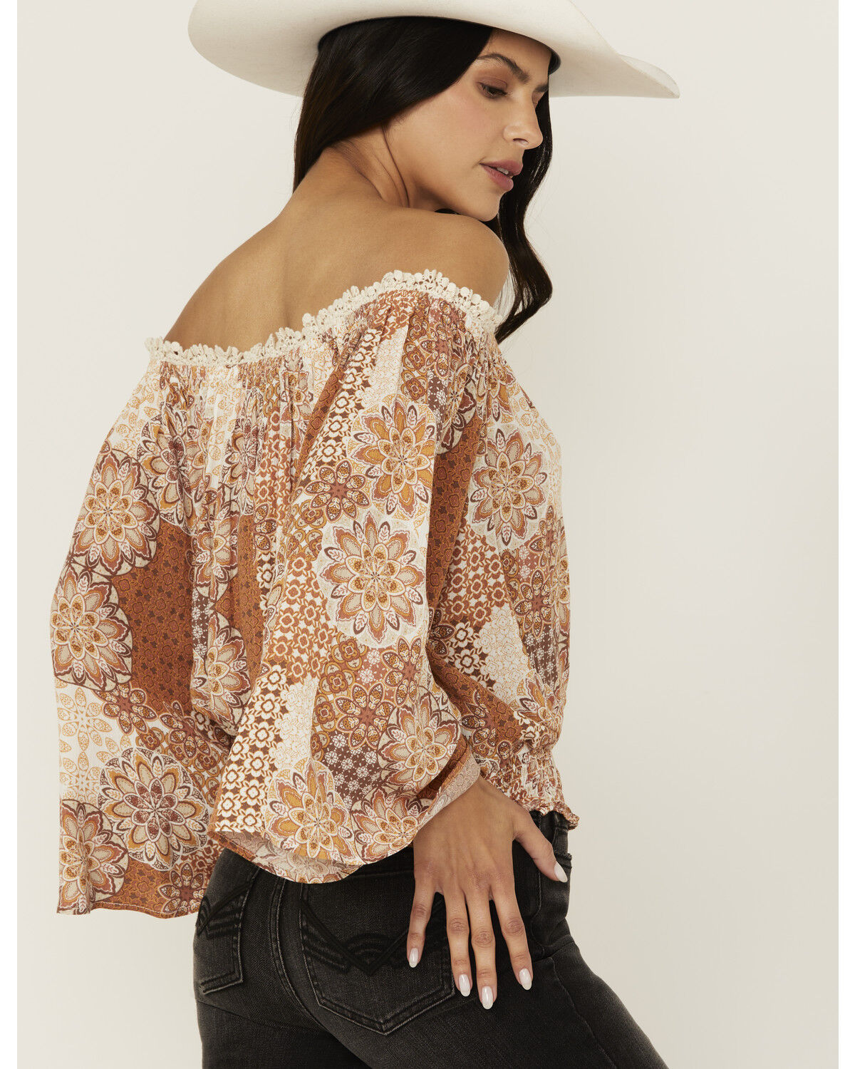 Wild Moss Women's Off The Shoulder Peasant Top