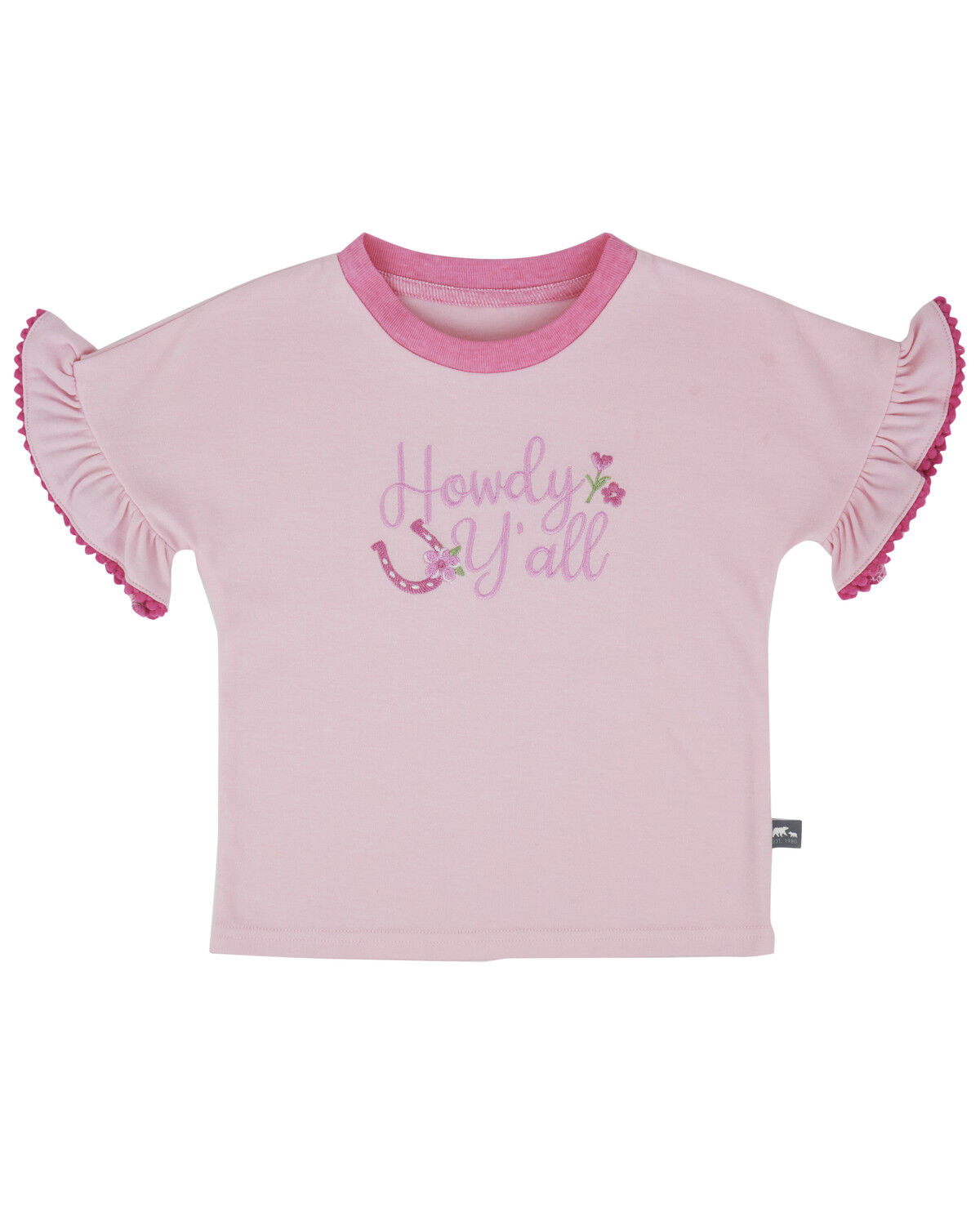 Rugged Bear Toddler Girls' Howdy Y'all Short Sleeve Top