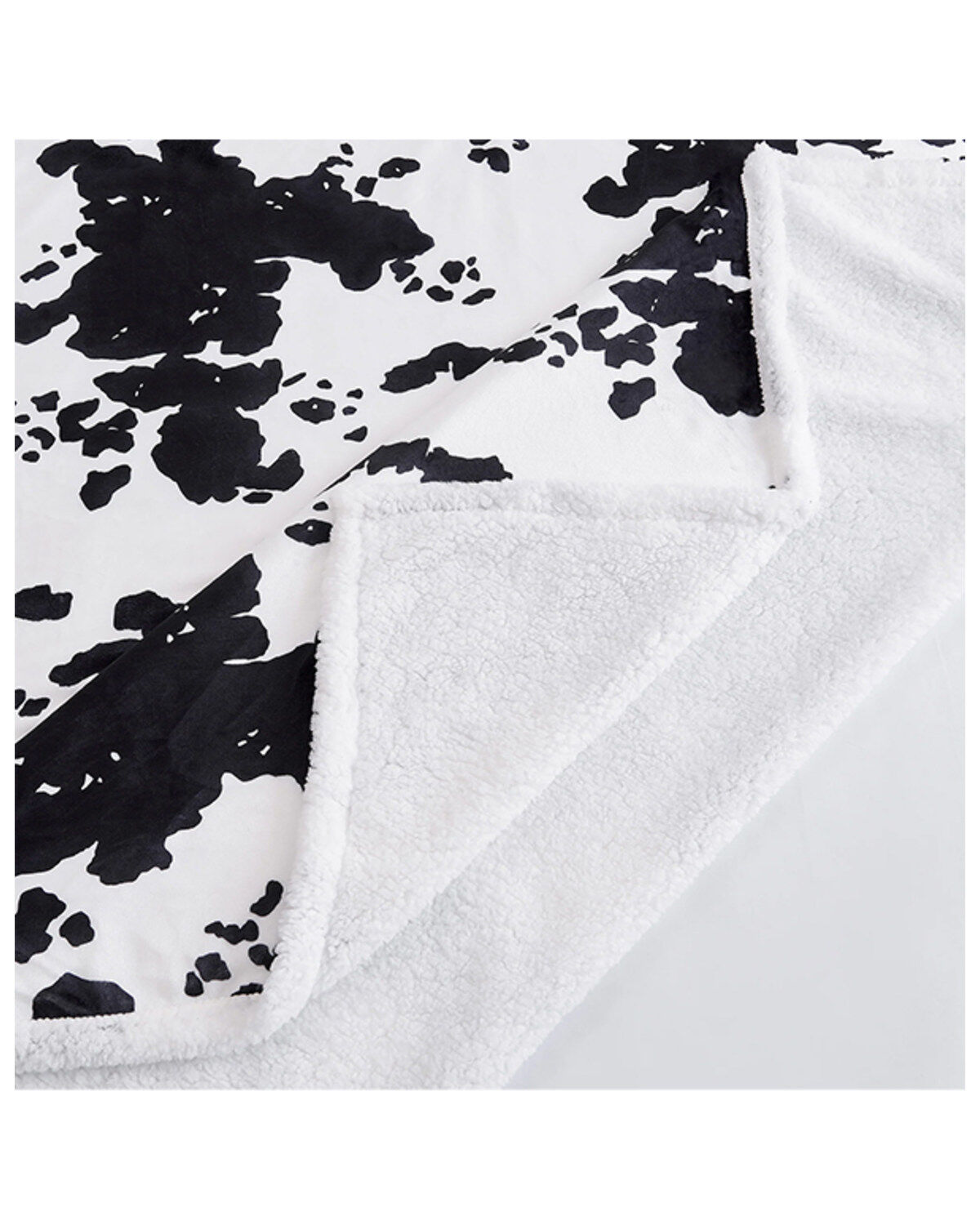 HiEnd Accents Elsa Cowhide Campfire Sherpa Throw