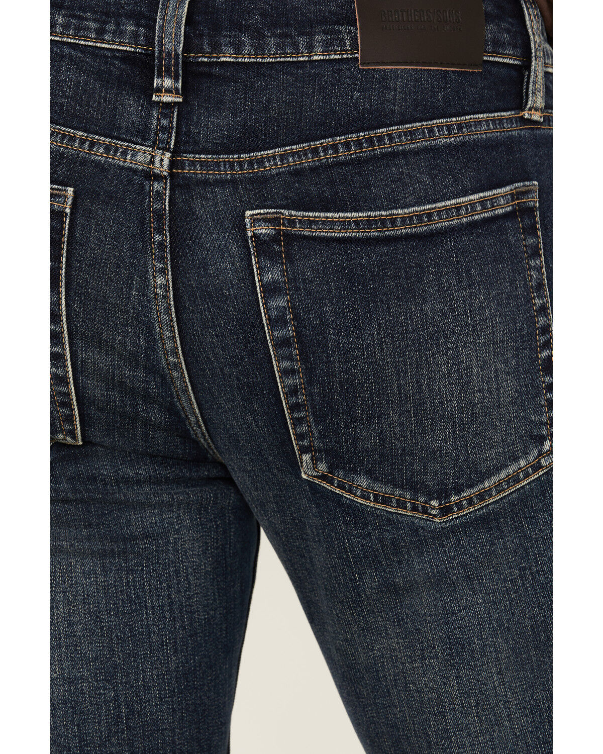 Brothers and Sons Men's Drifter Dark Wash Slim Straight Stretch Denim Jeans